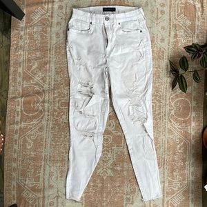Distressed White Skinny Jeans